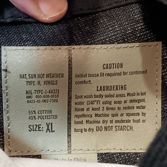 US Military Boonie Hat Sun Hot Weather Jungle Type II White Camo Size XL New - Picture 4 of 4